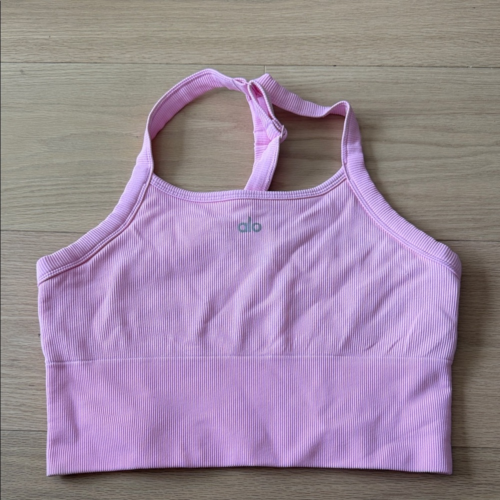 Alo Seamless Ribbed Favorite Bra Tank Sweet Pink